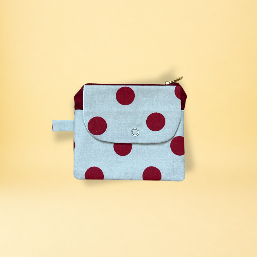Lot accessoires - bordeaux et beige à pois