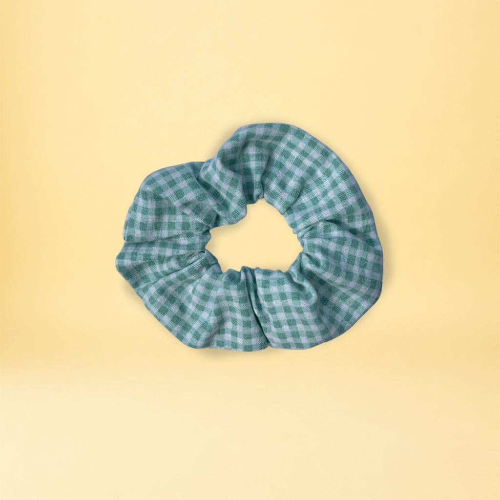 Chouchou - petits carreaux verts