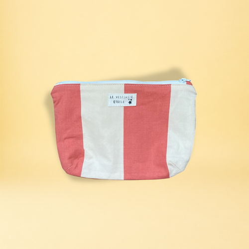 Lot accessoires - rayure rose et jaune clair