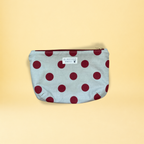 Pochette - bordeaux et beige à pois