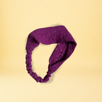 Bandeau - bordeaux et pois doré