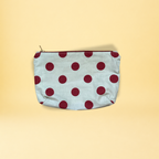 Pochette - bordeaux et beige à pois