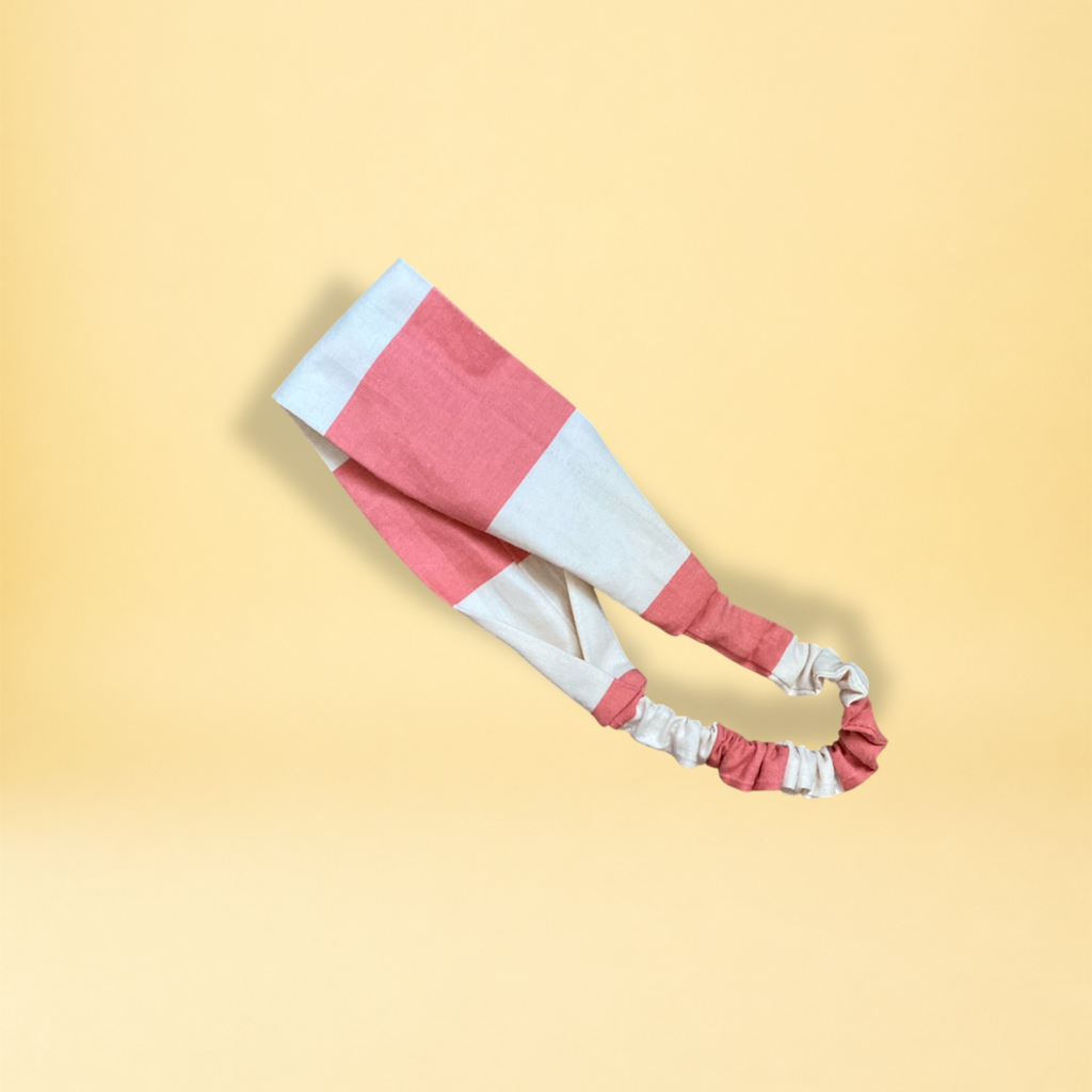 Bandeau - rose et jaune clair