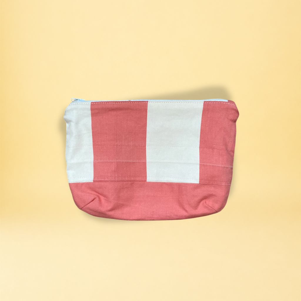 Pochette - rayure rose et jaune clair
