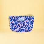 Pochette - feuillage bleu et rose
