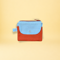 Porte-monnaie - orange rayure blanche et bleue