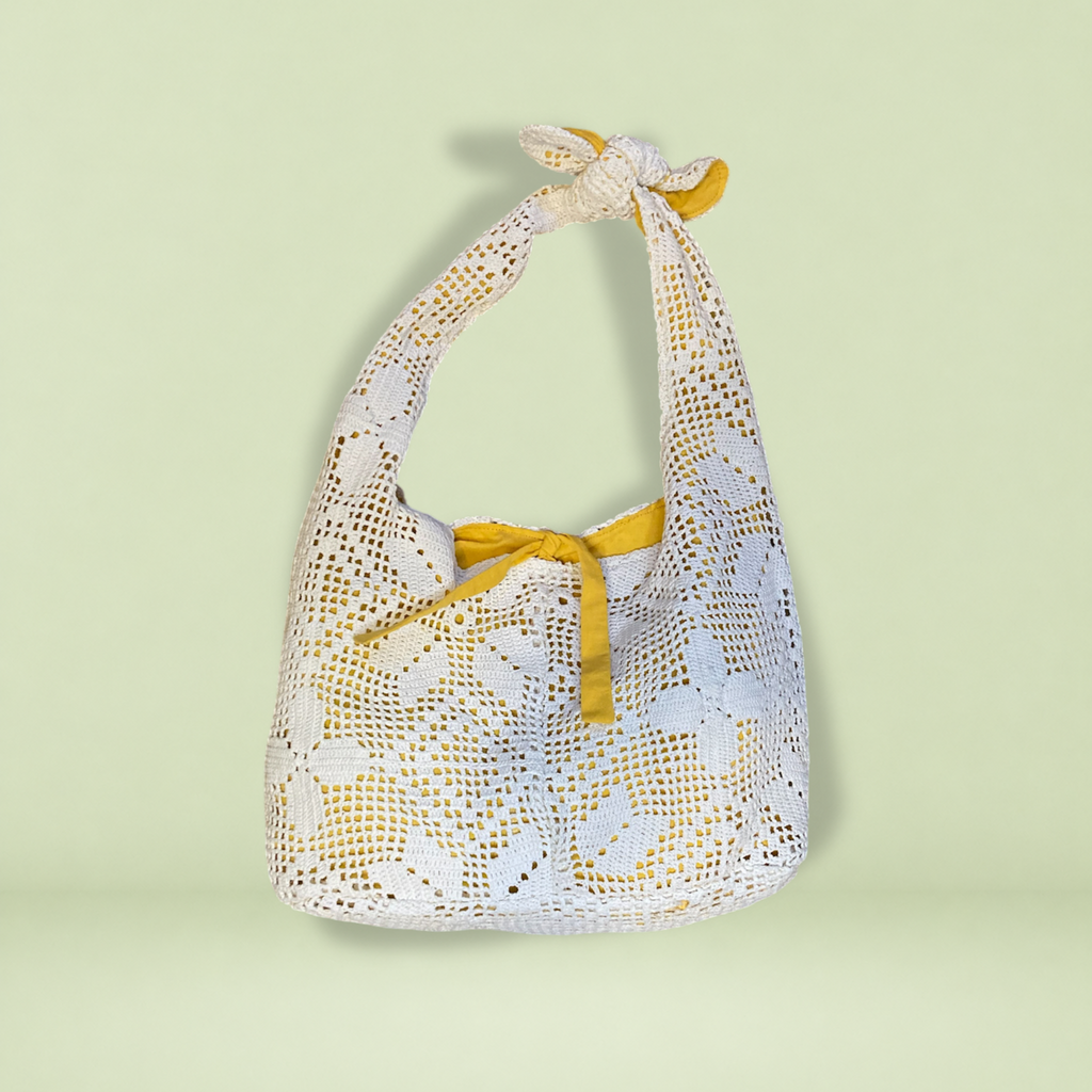 Sac à anses nouées - crochet coloré