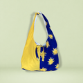 Sac à anses nouées - soleil jaune et bleu
