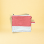 Porte-monnaie - rayure rose et jaune clair