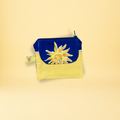 Porte-monnaie - soleil jaune et bleu