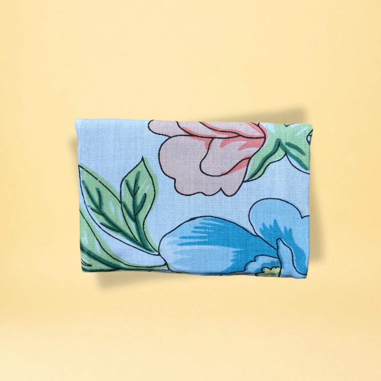 Porte-cartes - fleurs pastel et jean