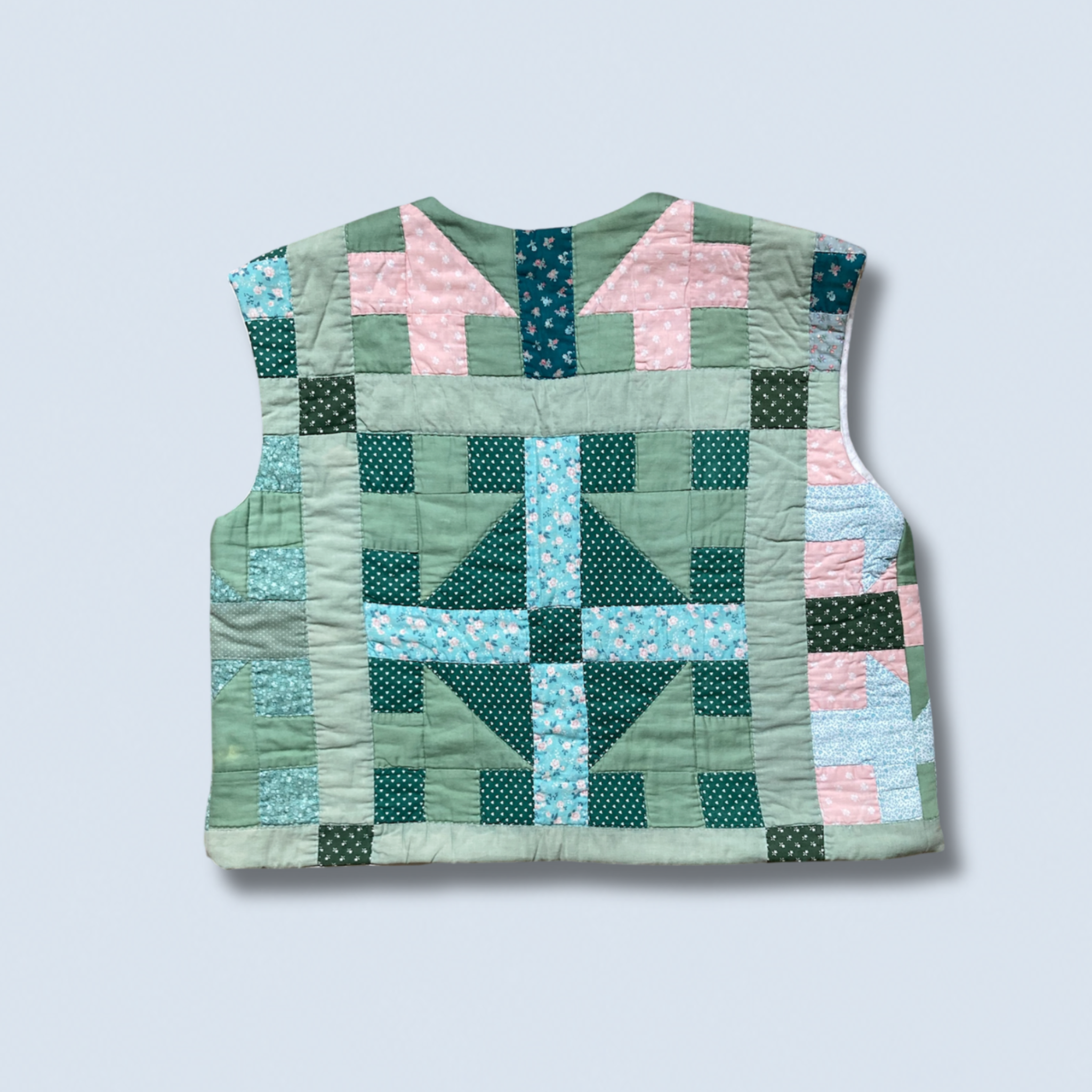Veston sans manches Adulte – patchwork printemps