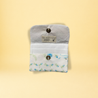 Porte-cartes - fleurs bleues et noeuds