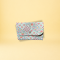 Porte-cartes - damier pastel et rouge