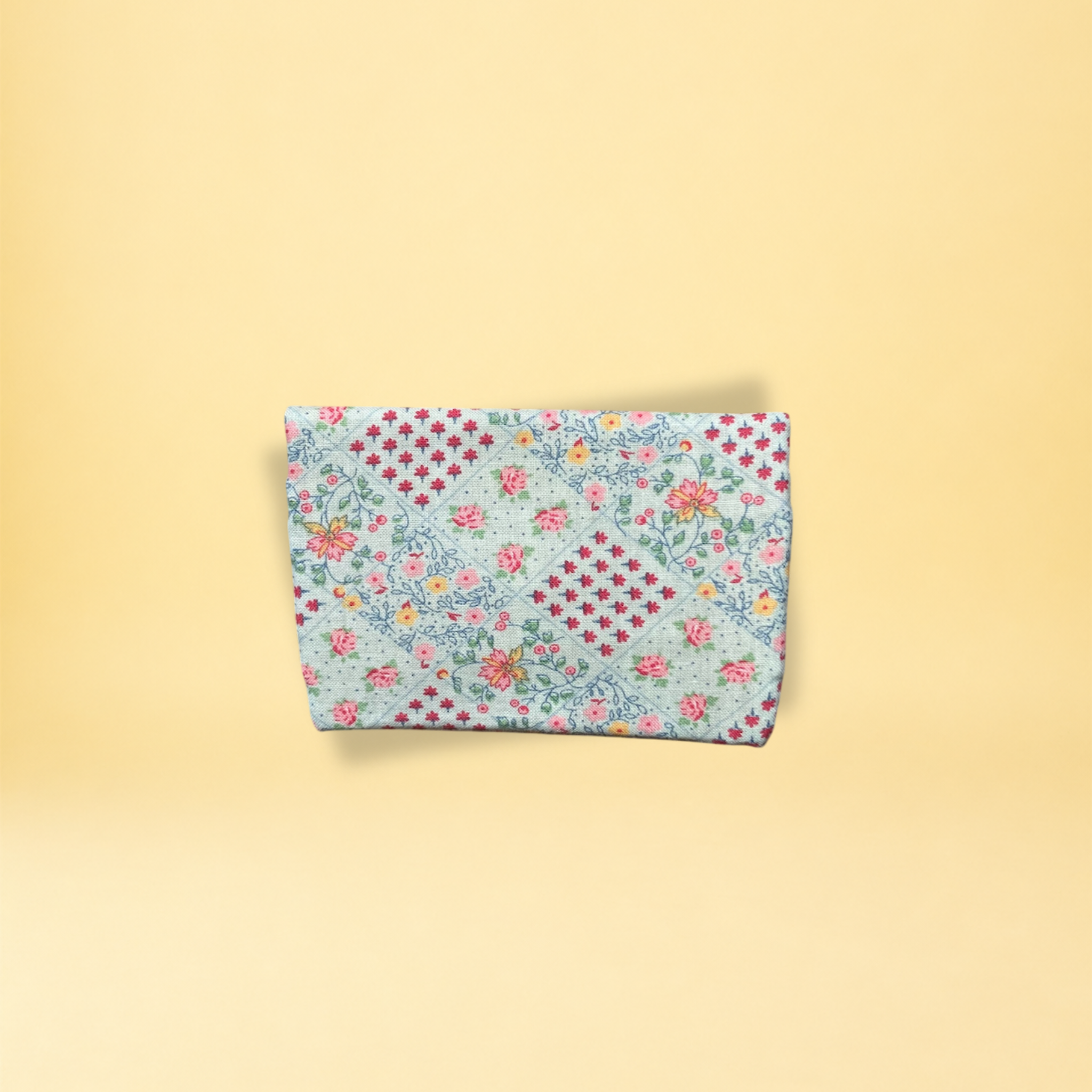 Porte-cartes - damier pastel et rouge