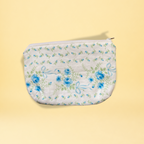 Pochette - fleurs bleues et noeuds