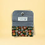 Porte-cartes - fleurs orange vert et vichy