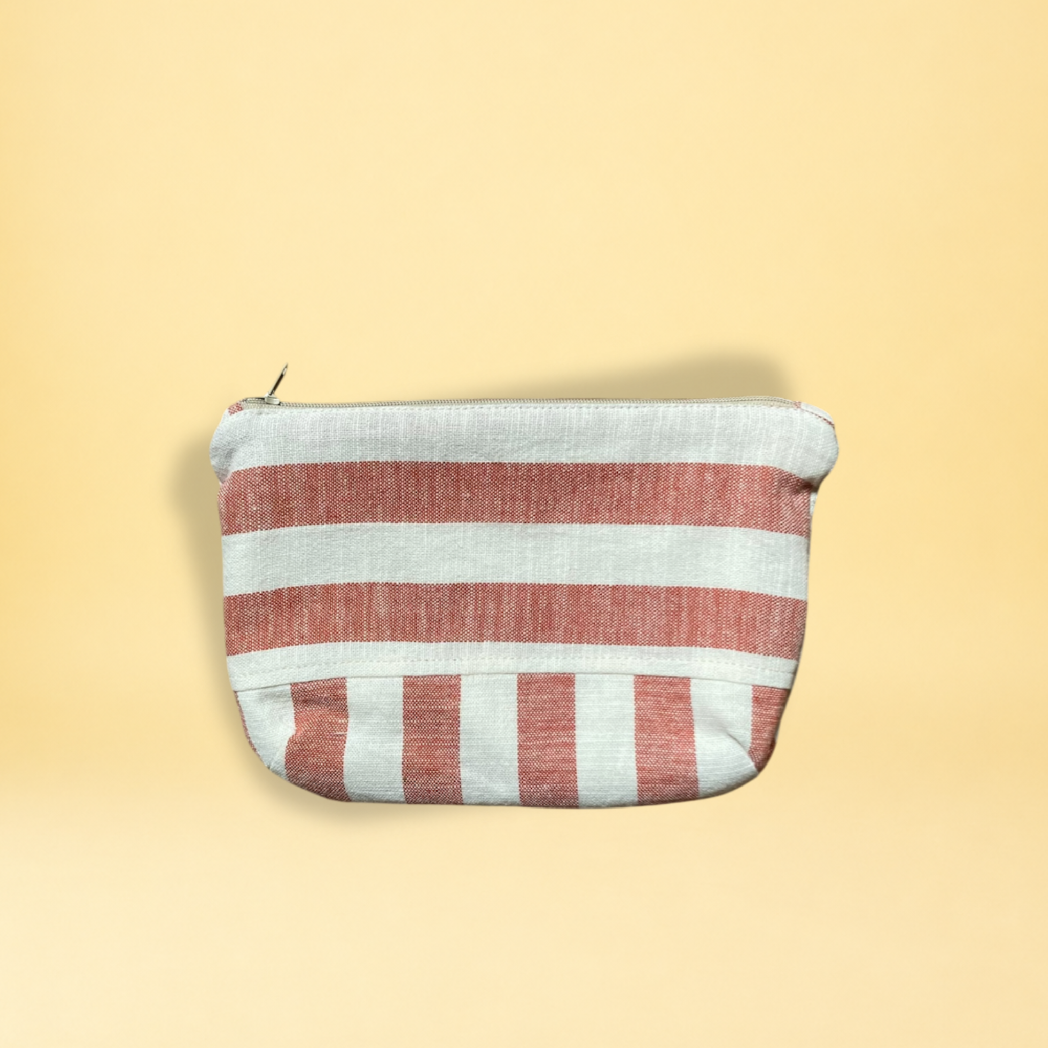 Pochette - rayure rouge et beige