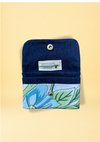 Porte-cartes - fleurs pastel et jean