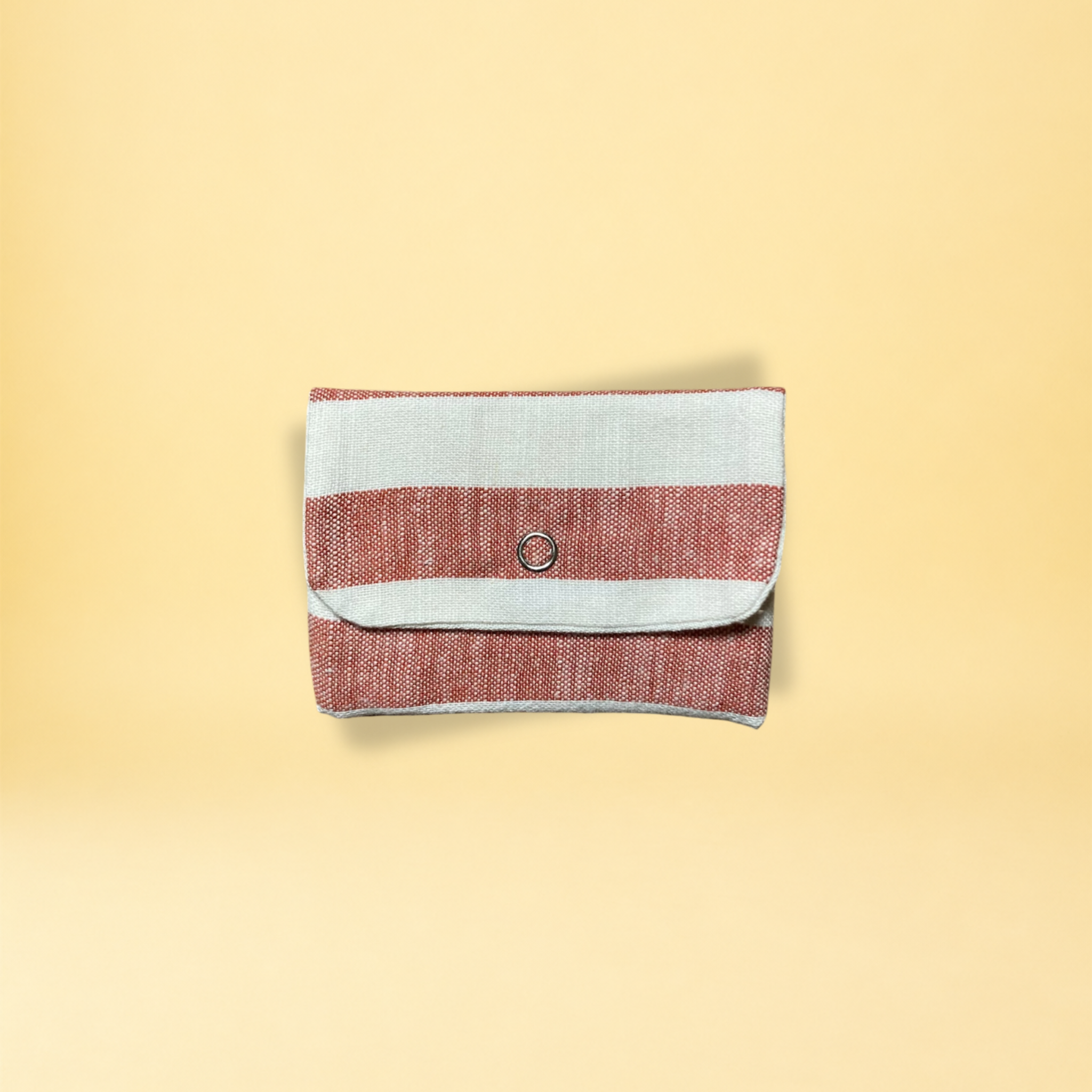 Porte-cartes - rayure rouge et beige