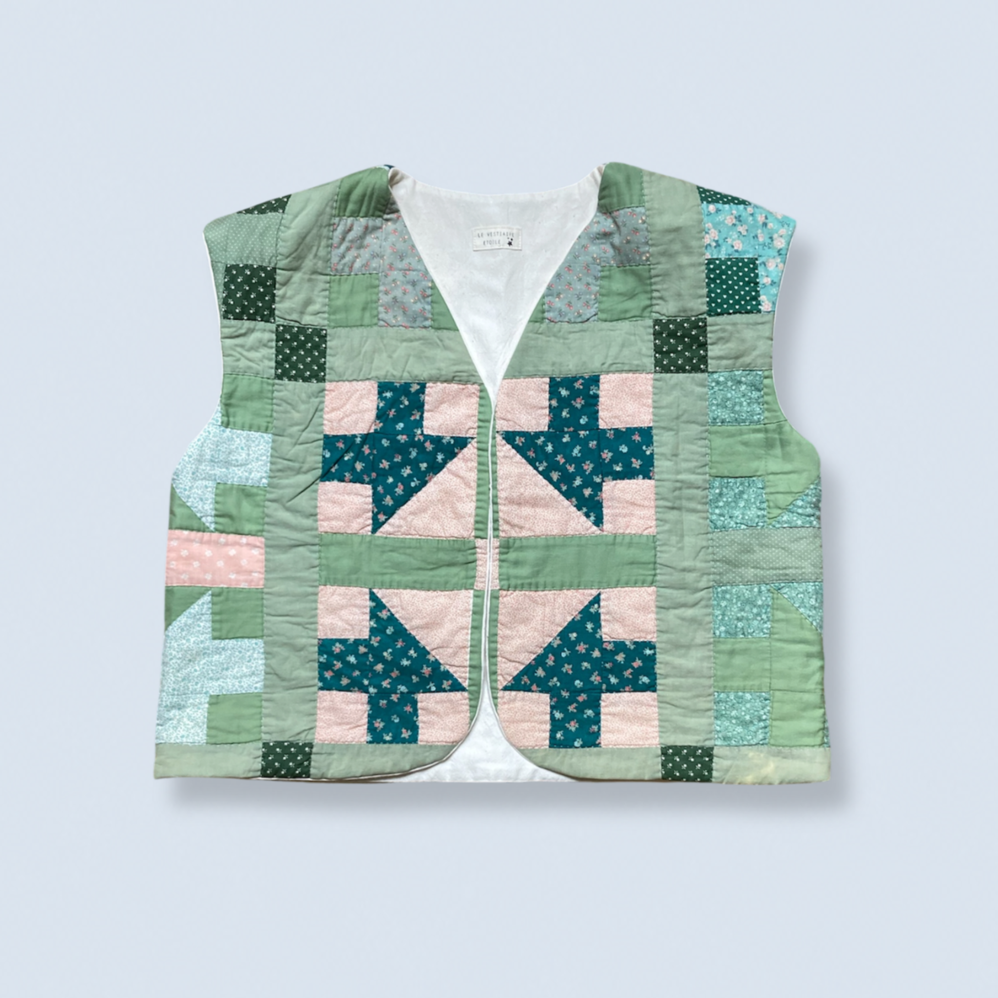 Veston sans manches Adulte – patchwork printemps
