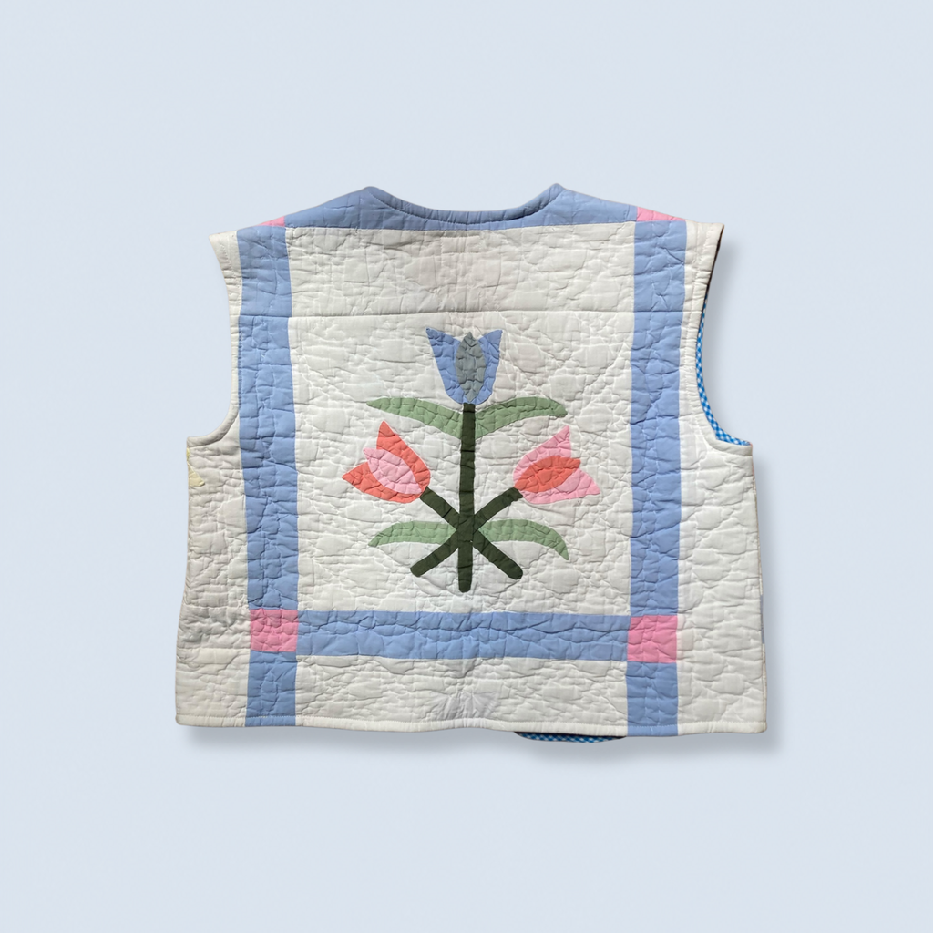 Veston sans manches Adulte – Patchwork tulipes