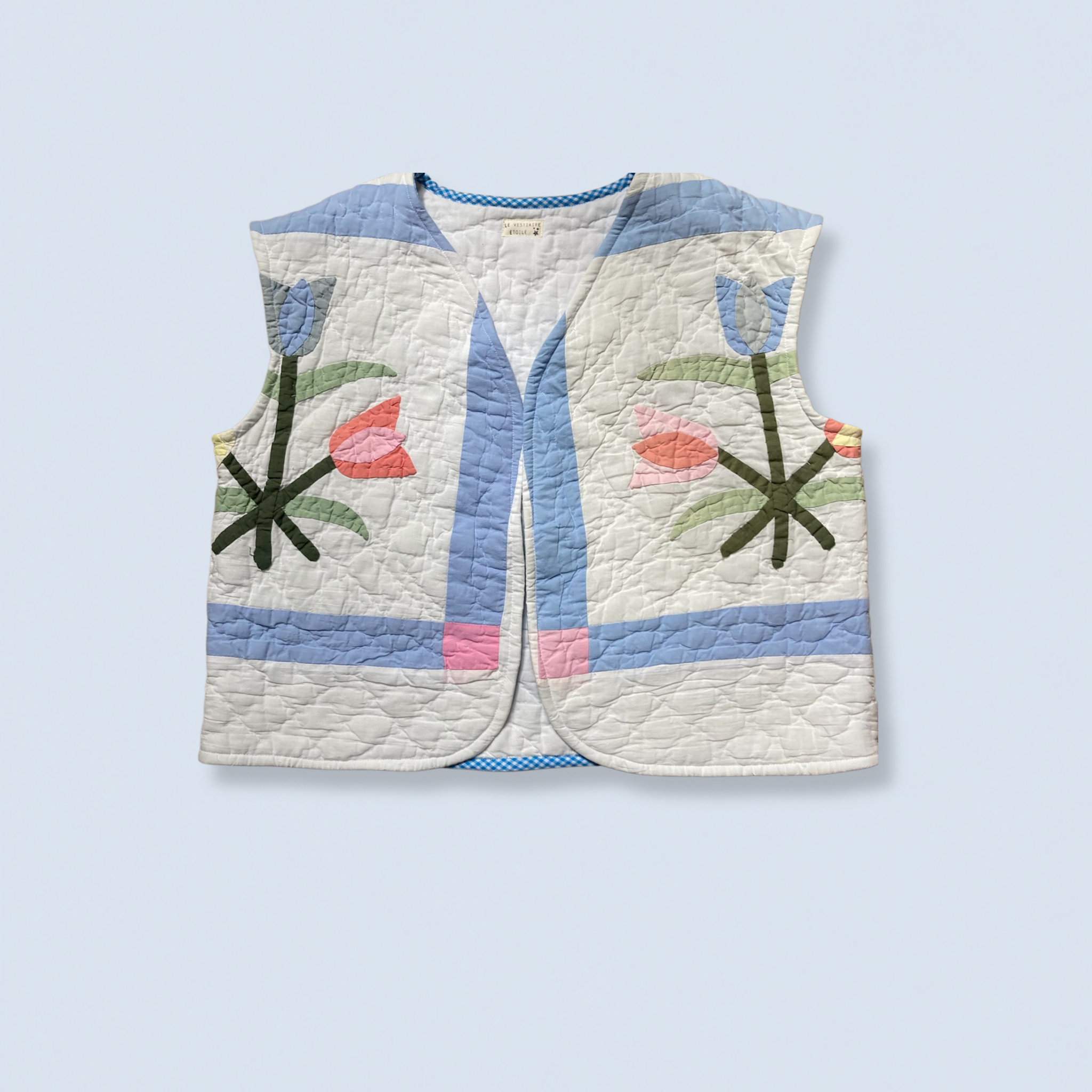 Veston sans manches Adulte – Patchwork tulipes
