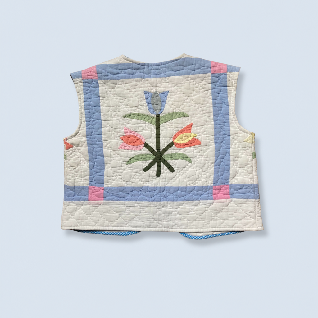 Veston sans manches Adulte – Patchwork tulipes