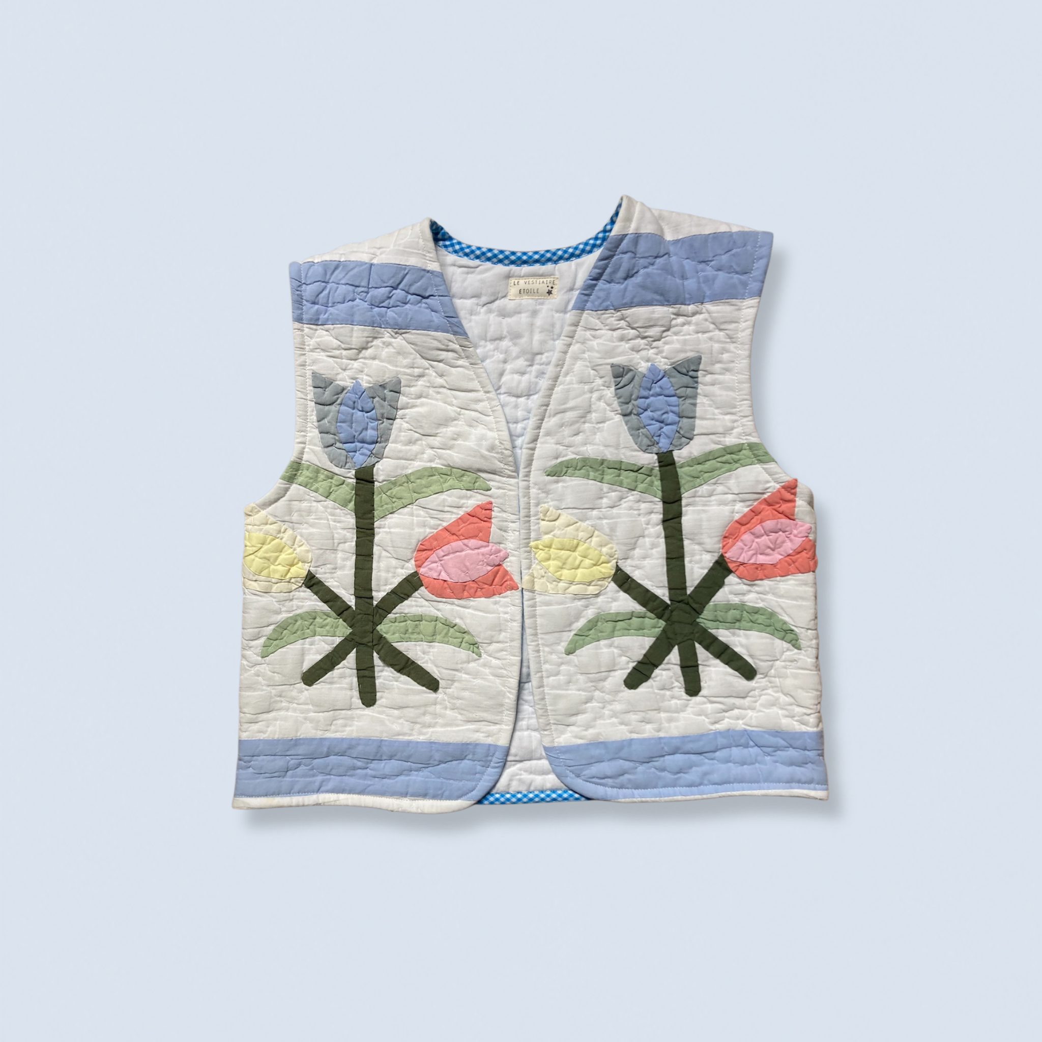 Veston sans manches Adulte – Patchwork tulipes