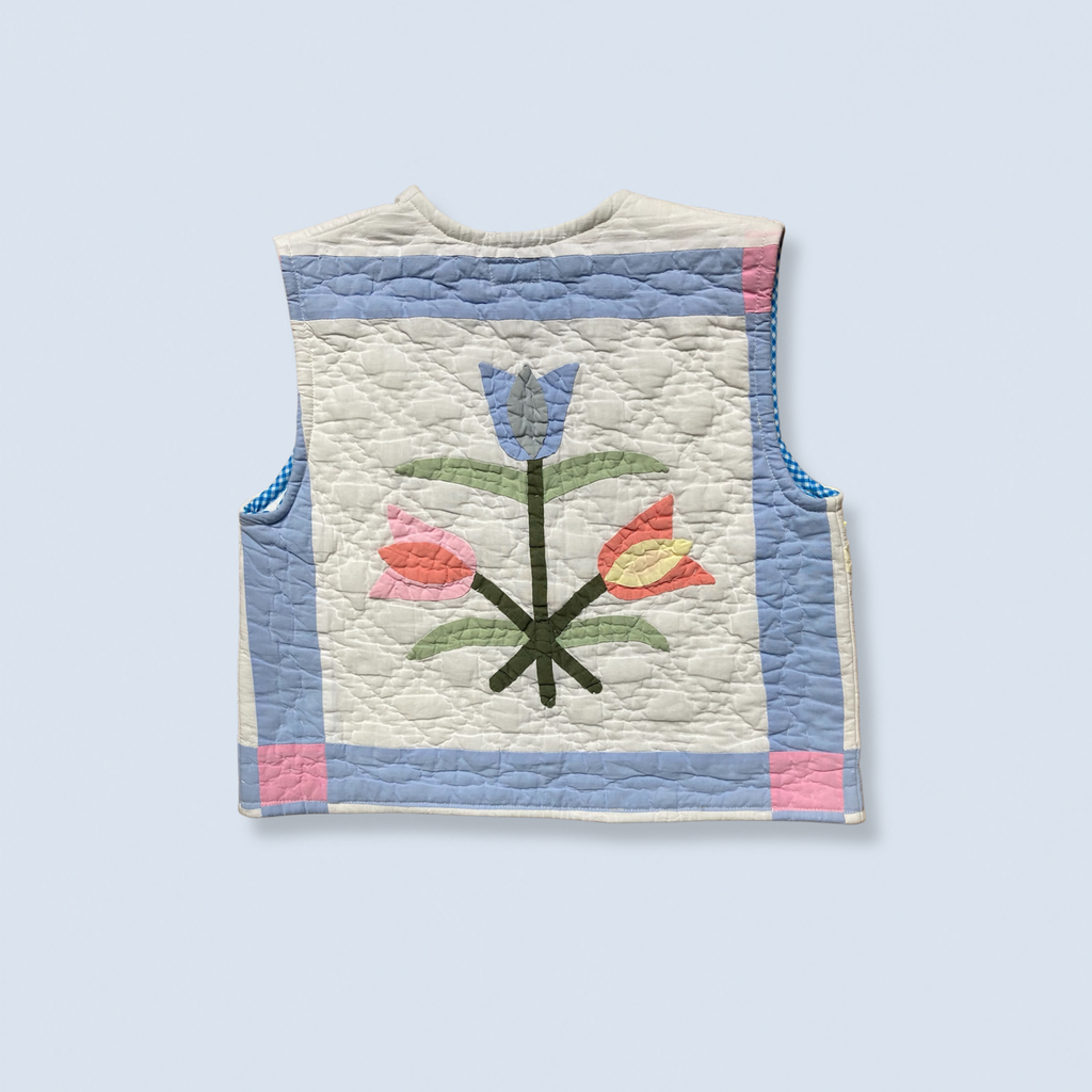 Veston sans manches Adulte – Patchwork tulipes