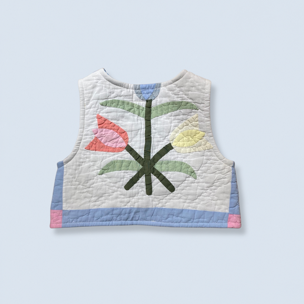 Veston sans manches Enfant – Patchwork tulipes