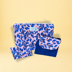 Lot accessoires - feuillage bleu et rose