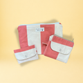 Lot accessoires - rayure rose et jaune clair