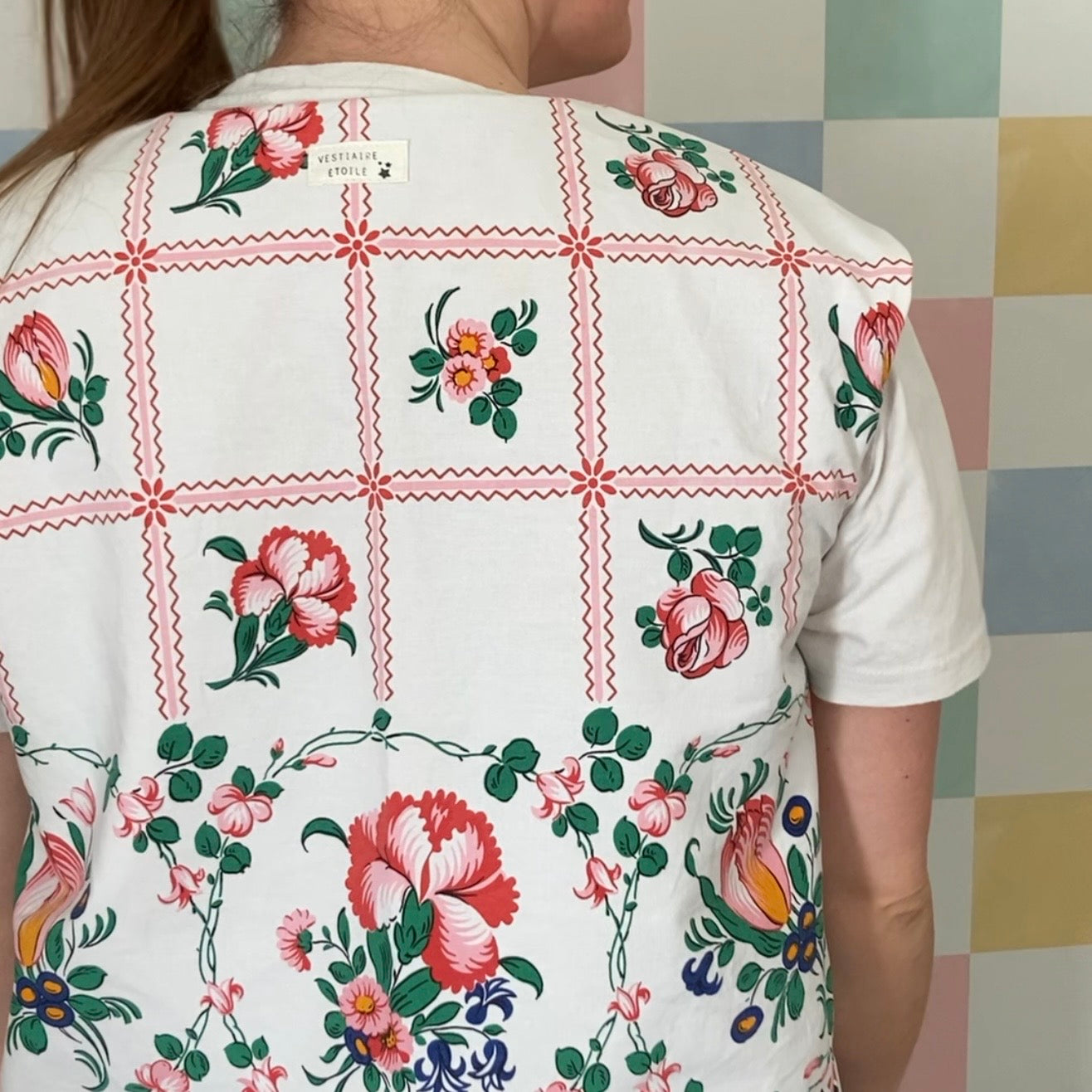 Lot "matchy-matchy" veston - Orange & fleurs vintage