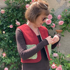 Veston sans manches Adulte – Rouge et vert cerise