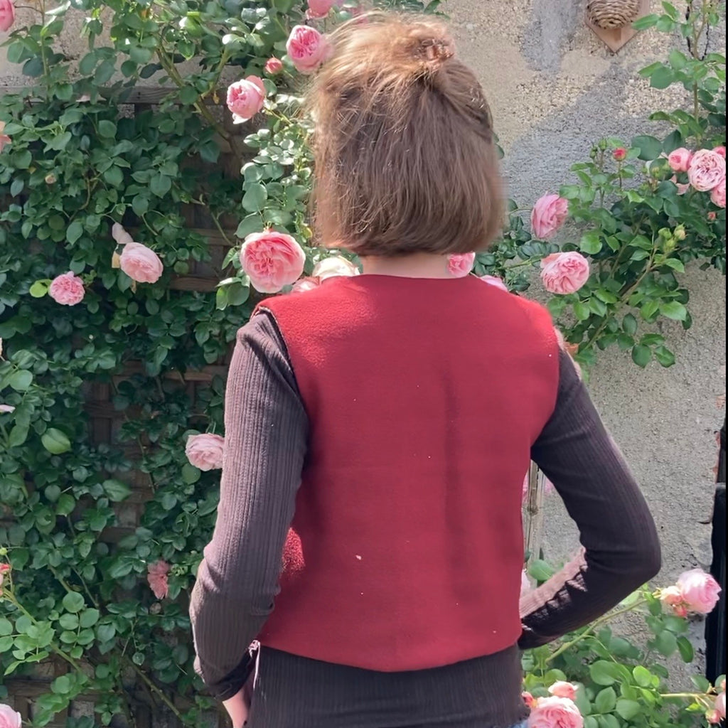 Veston sans manches Adulte – Rouge et vert cerise