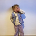 Veston sans manches Enfant – Bleu et violet fleuri