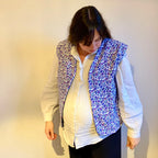 Veston sans manches Adulte – Bleu et violet fleuri