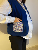 Veston sans manches Adulte – Bleu et violet fleuri