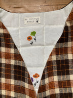 Veston sans manches Adulte – Carreaux marron et fleurs