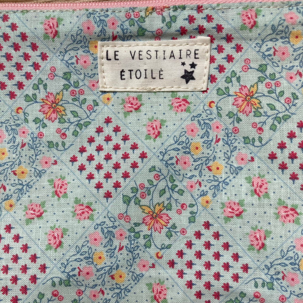 Pochette - damier pastel et rouge