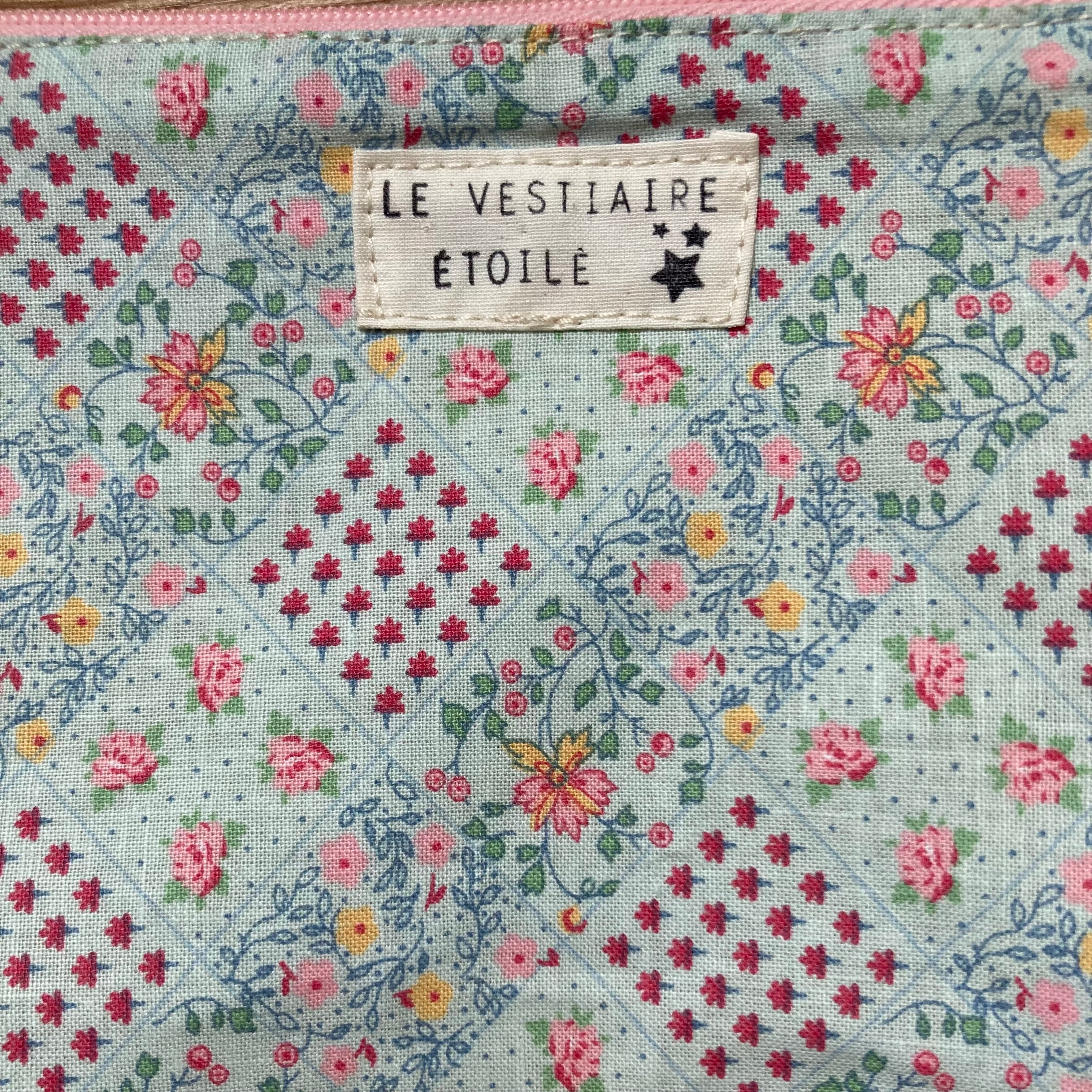 Pochette - damier pastel et rouge