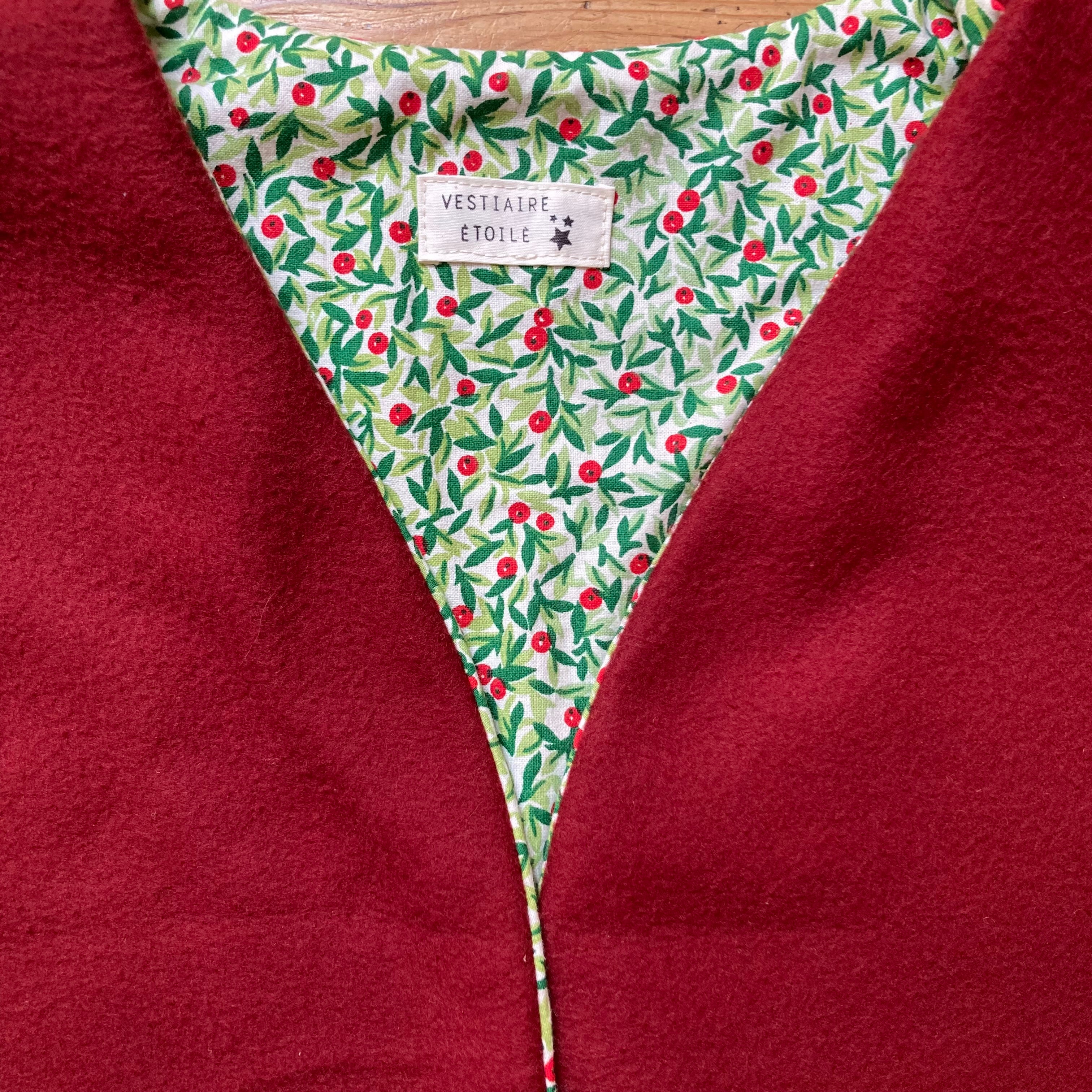 Veston sans manches Adulte – Rouge et vert cerise