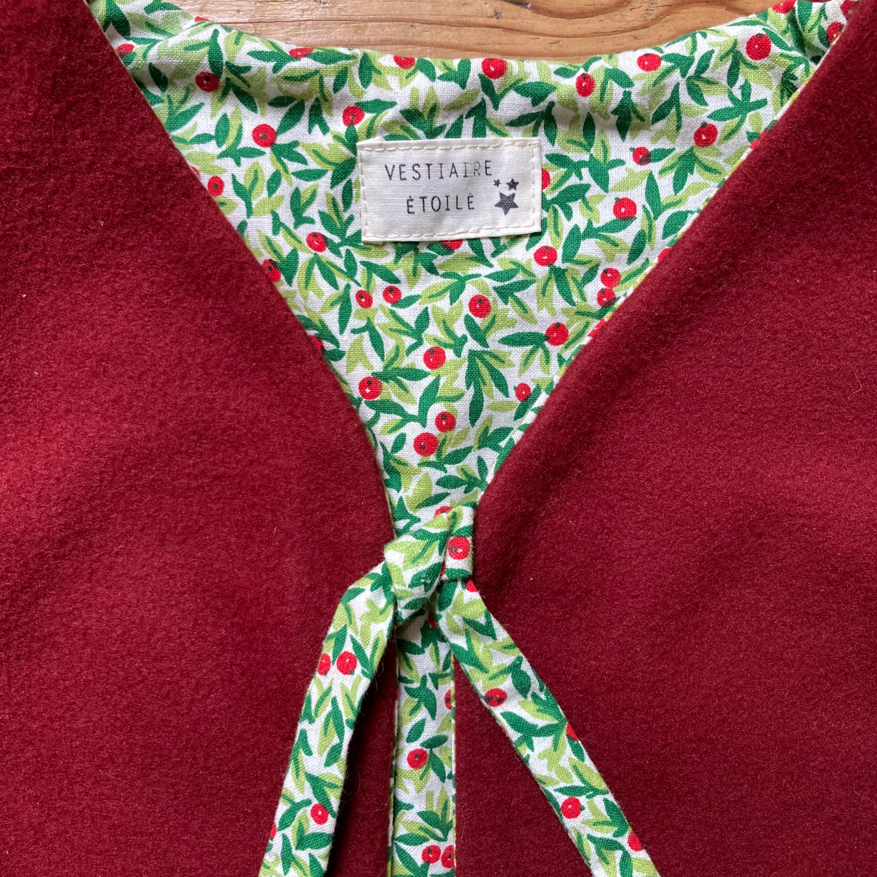 Veston sans manches Enfant – Rouge et vert cerise