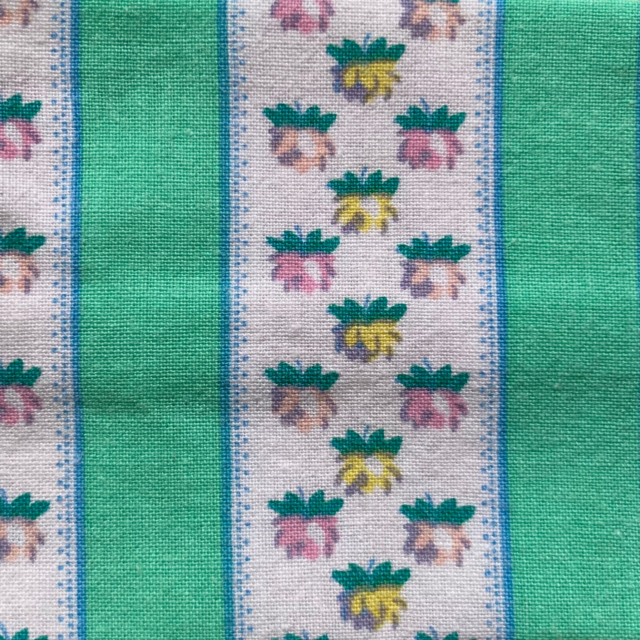Bandeau - rayure vert et fleurs