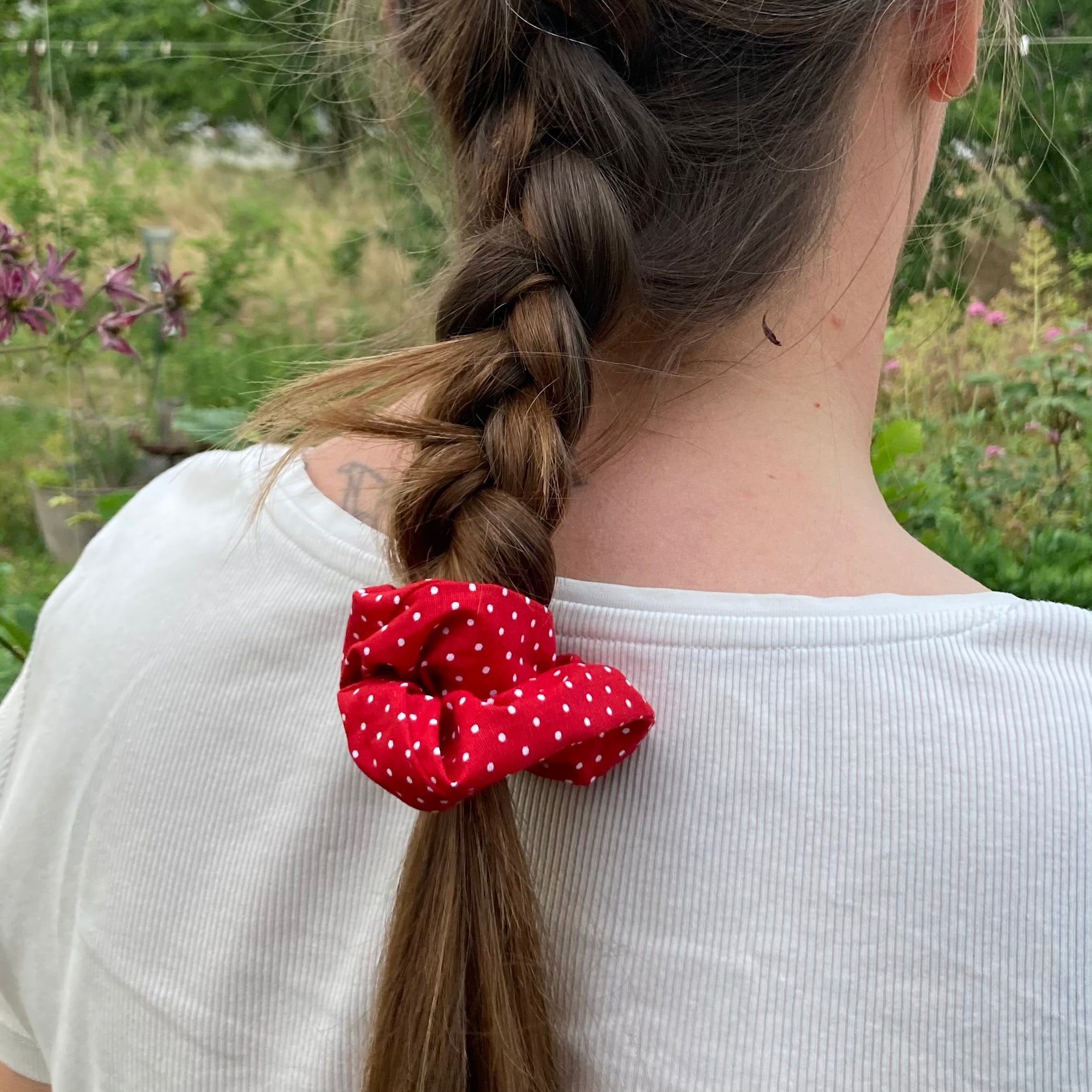Chouchou - pois rouge et blanc