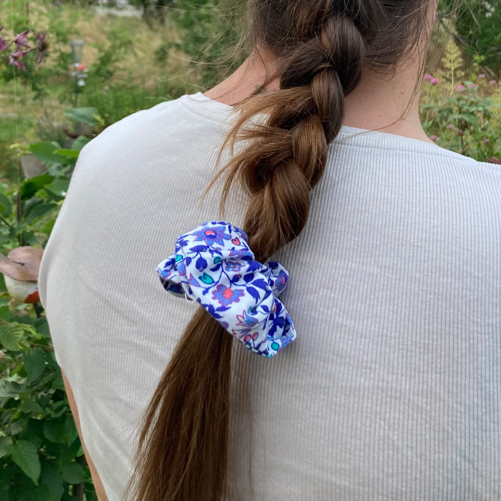 Chouchou - violet à fleurs