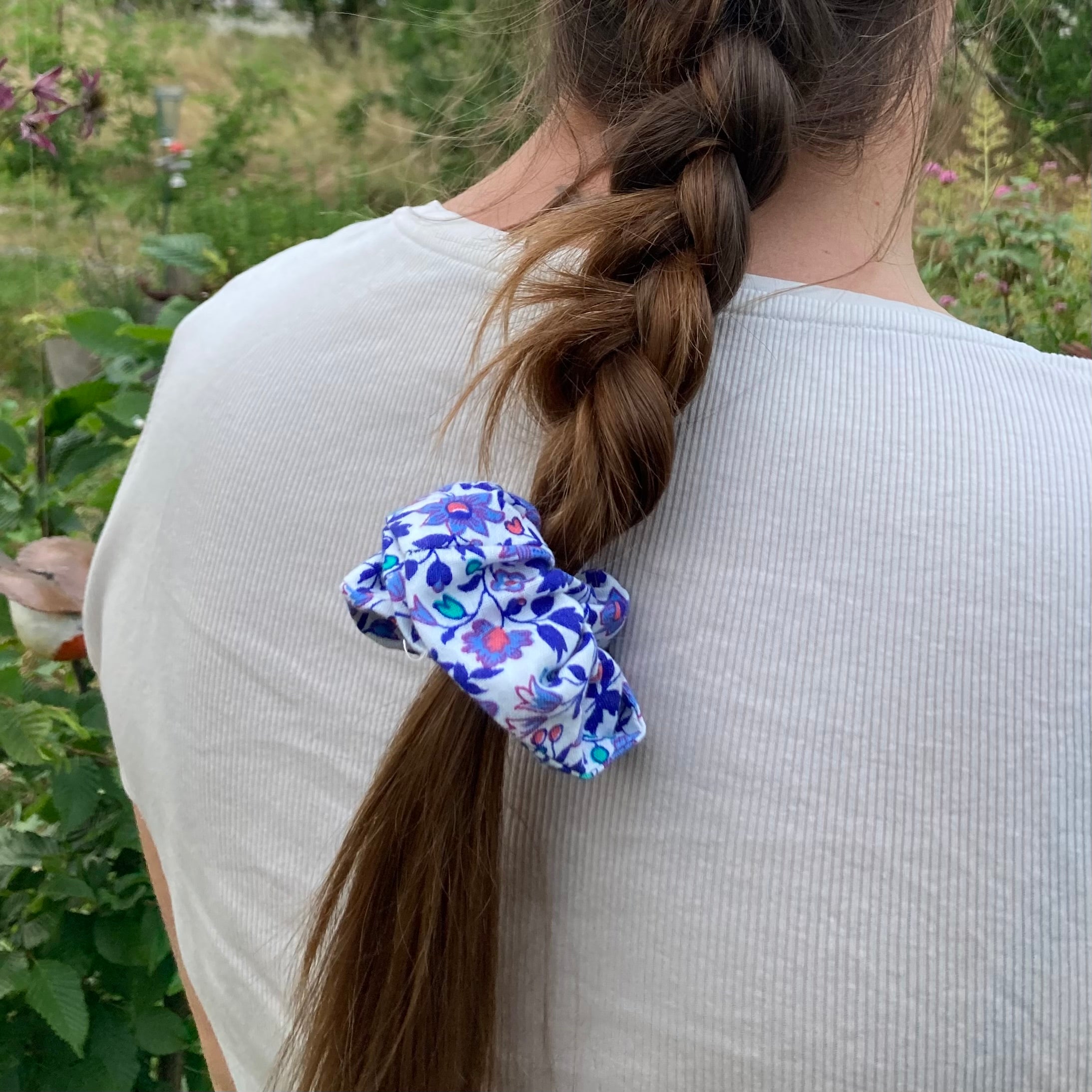 Chouchou - violet à fleurs
