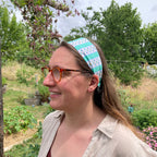Bandeau - rayure vert et fleurs