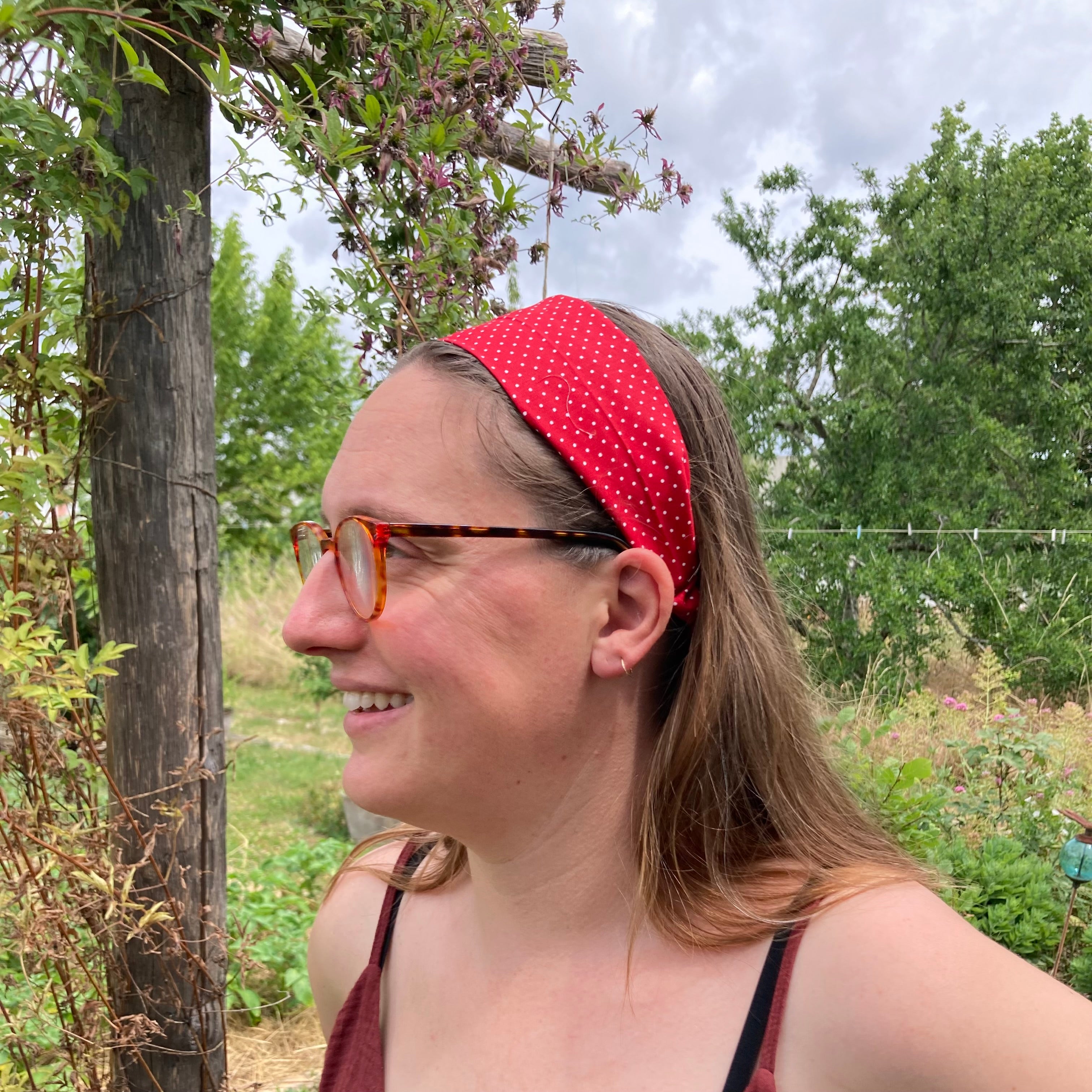 Bandeau - pois rouge et blanc